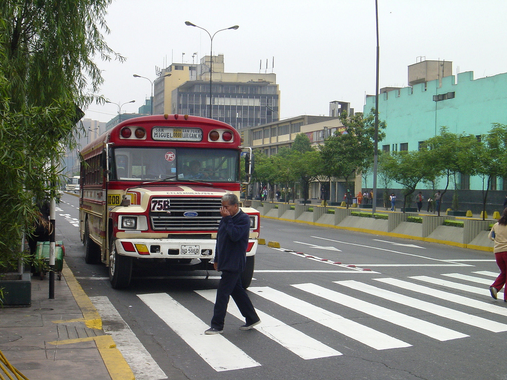 Walking in Front of Bus